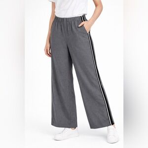 MTLA Gray Wide-Leg Pants w/ Side Stripe | NWT